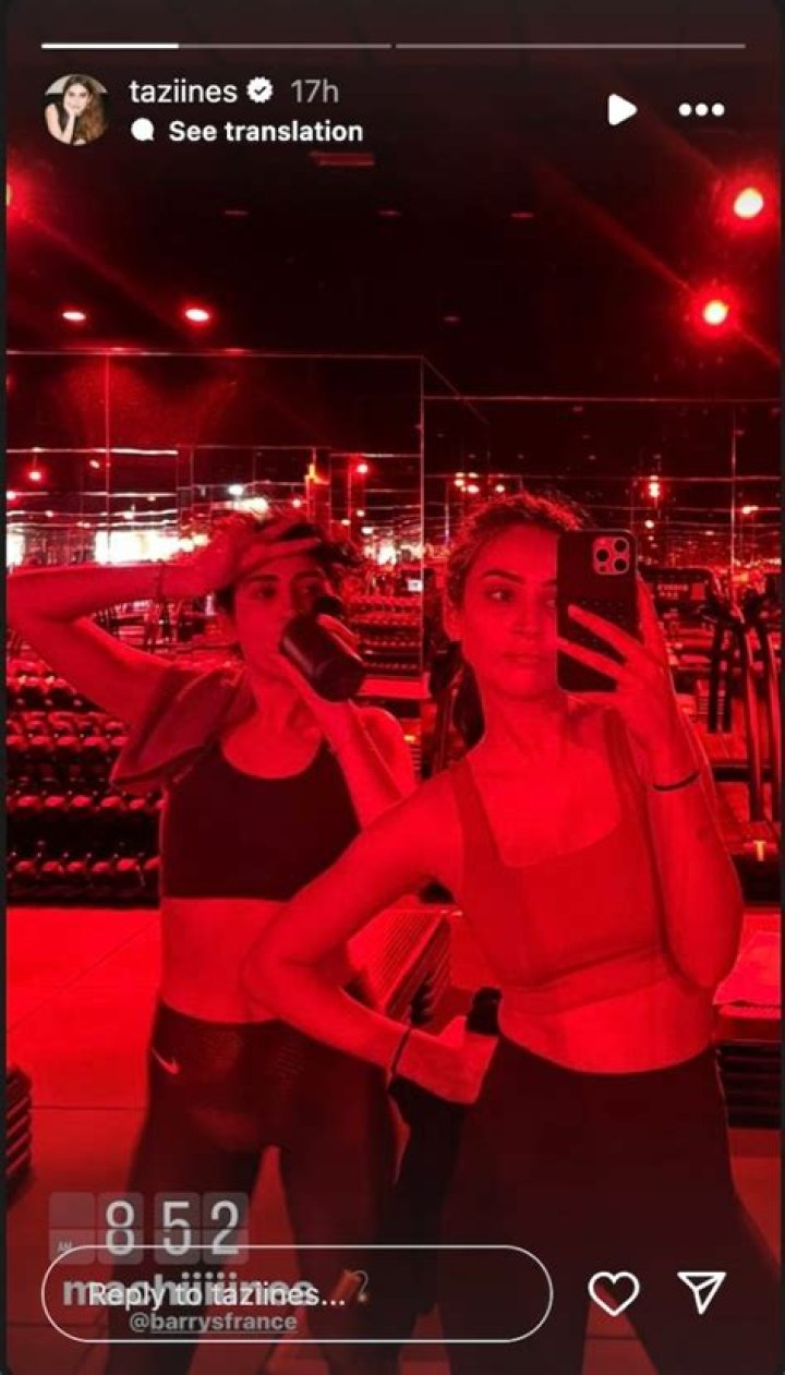 Ines Tazi in Two-Piece Workout Gear Shares Gym Selfie — Celebwell