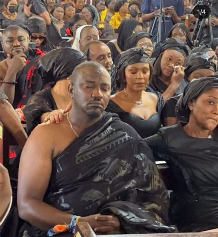 John Dumelo Tears Up As Sonnie Badu Sings Sorrowful Song At Mother’s Funeral