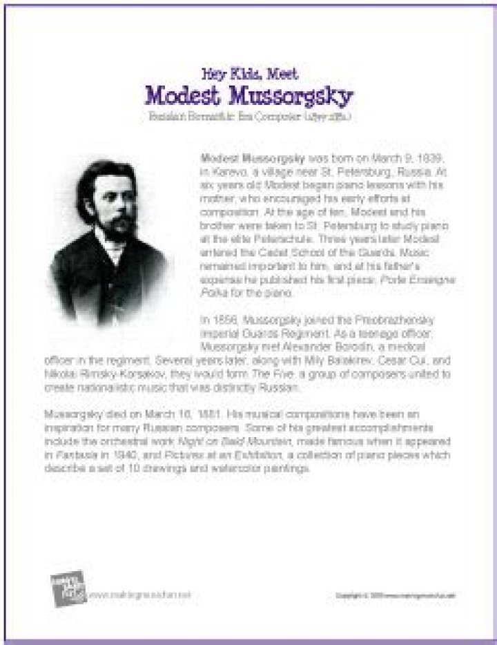 Modest Mussorgsky Biography - Facts, Childhood, Family Life & Achievements